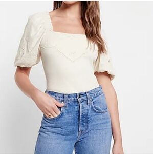 Express Cream Puff Sleeve Women's Top